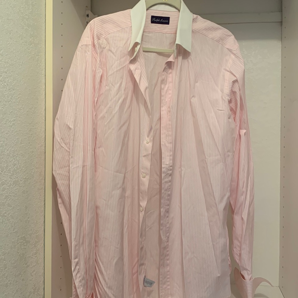 Ralph Lauren Purple Label Pink and White Dress Shirt